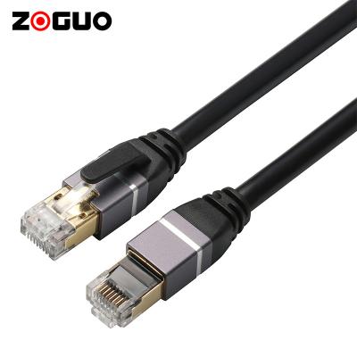 China Bandwidth Up To 2000MHz Speed ​​Up 48Gbps To Rj45 Computer Network Patch Cord Professional High Definition Black Cable Cat8 Lan Cable Network Cable for sale