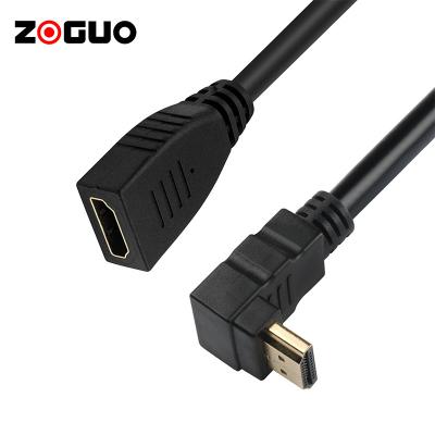 China COMPUTER Modern Design 24K Gold Plated 90 Degree Right Angle Video Signals Transmission 4K HDMI Cable for sale