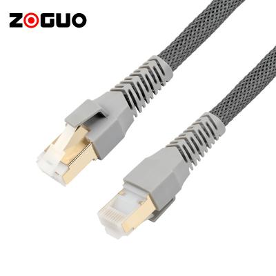 China Bandwidth up to 2000MHz to PVC Cat8 Communication Lan Cable With 24K High Quality Multifunctional Gold Plug Connector for sale