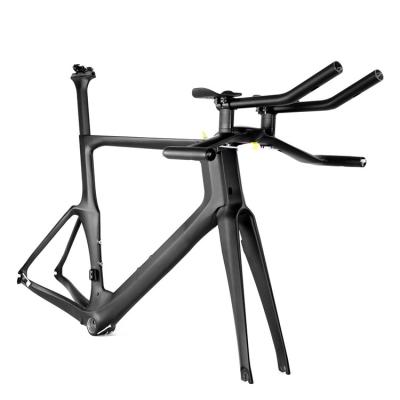 China Road Bikes Cheap Time Trial / OEM TT Bike Carbon Fiber Frame Chinese 700c Aerodynamic Road Bicycle Frame for sale