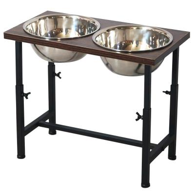 China New Design Non-automatic Stainless Steel Pet Bowl Fashion Double Pet Bowl for sale