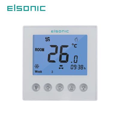 China Elsonic Digital acrylic modbus room thermostat controller for AC central conditioner FCU with WiFi, RS485 for sale