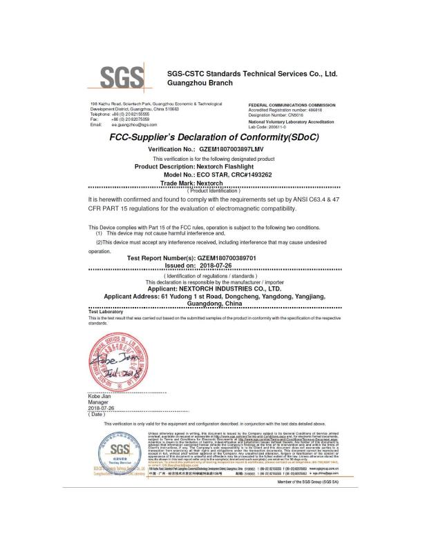 FCC - Nextorch Industries Co., Ltd.