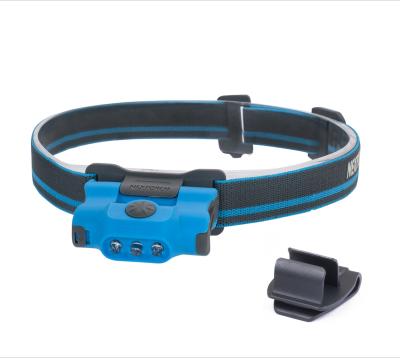 China 2xAAA Outdoor Blue Light Compact Head Lamp LED Headlamp Detachable Nextorch Eco Camping Clip Light Hat-light for sale