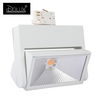 China Hot Sale Aluminum Body DGLUX COB 45w Shop Showroom Aluminum Rectangular Track Light Aluminum White Spot Led Track Light for sale