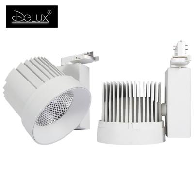 China Design Aluminum Hotel Security Body DGLUX Home Adjustable COB 10w 20w 30w 40w Ceiling Led Track Light for sale