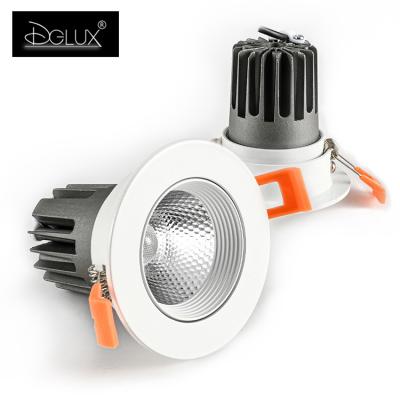 China DGLUX high anti-glare/diecast aluminum factory price round cob white 5w 9w 15w 25w 35w aluminum led spotlight price for sale