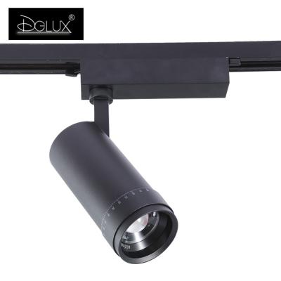 China DGLUX Aluminum Body COB Shop Focus Lamp Retail Spot Light Fixtures Spotlights Linear LED Track Light for sale