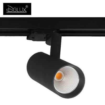 China Mall Aluminum Body/Hall Aluminum Indoor COB 10w 20w 30w 40w 50w Anti Glare/Good Heat Dissipation DGLUX Hot Sale Led Track Light for sale