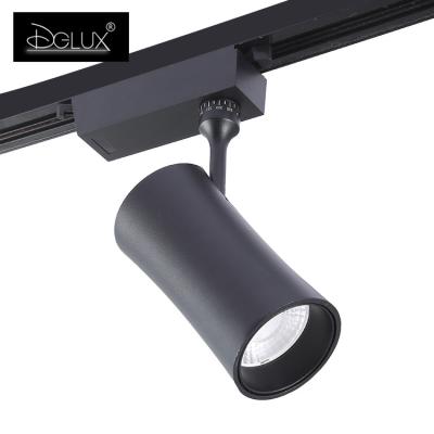 China DGLUX Factory Price Aluminum Adjustable Aluminum Body 15watt 25watt 35watt Black COB Led Track Light for sale