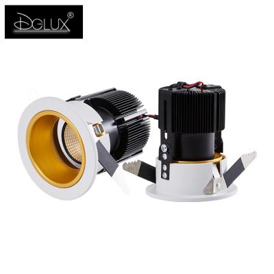 China DGLUX Manufancturel COB High Aluminum Light Fixture Anti Glare / Die Cast Aluminum Spot Light 5w 7w 10w 12w 15w 18w 20w Recessed Led Spotlights for sale