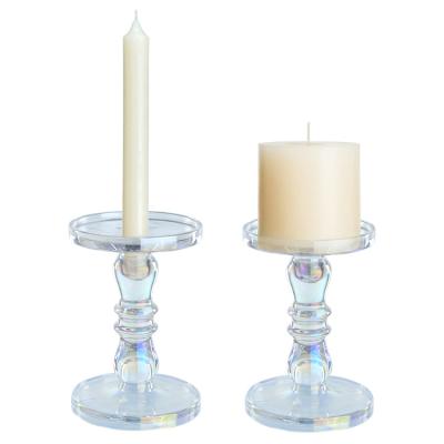 China Home Decoration Diamond Star Classic Style Home Decoration Glass Wedding Candle Stick Holder For Sale for sale