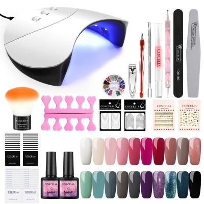 China 2022 Newest UV Gel Nail Polish Polish Kits With UV LED Lamp Nail Machine Gel Polish Kit MK-TZ005 Wholesale for sale