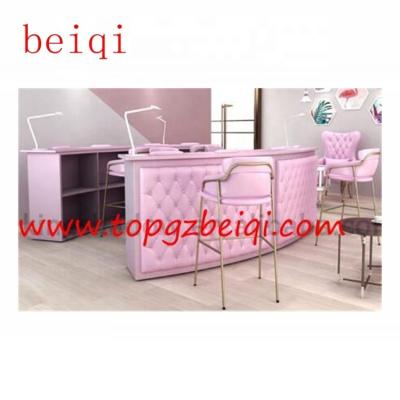 China Popular Professional Portable Nail Table Salon Pedicure Manicure Table Pink Nail Manicure Table for sale