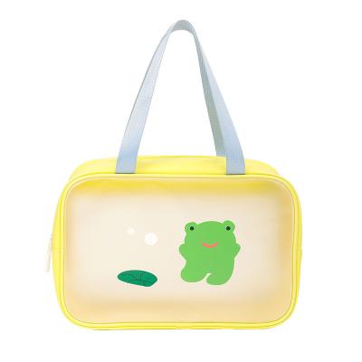 China Normcore/Minimalist/Fashion Transparent Cartoon Scrub Large Capacity Storage Bag Portable Wash Dry And Wet Storage Bag Clear Separation Brush Pocket for sale