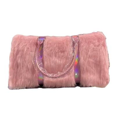 China Lovely New Long Furry Duffel Bag Pink Duffel Bag Sugar Thrillz Fluffy Duffel Bag for sale