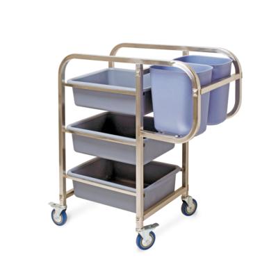 China General Cleaner 3 Layers Cleaning Trolley Serving Cart Trolley for Hotel Restaurant Kitchen for sale