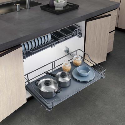 China kitchen accessories storage basket furniture hardware cabinet drawer basket ,stainless steel dish rack for sale