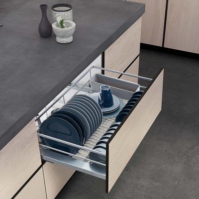 China Multi-function three-side kitchen cabinet storage cabinet pull out stainless steel Basket for sale