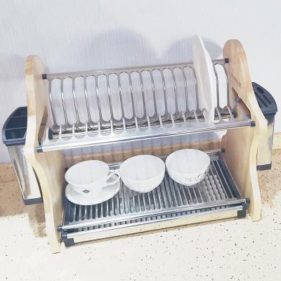 Cina 2-Tiers Stainless Steel Metal Dish Drying Rack,Kitchen Plate Chopstick Cup Organizer Holder in vendita