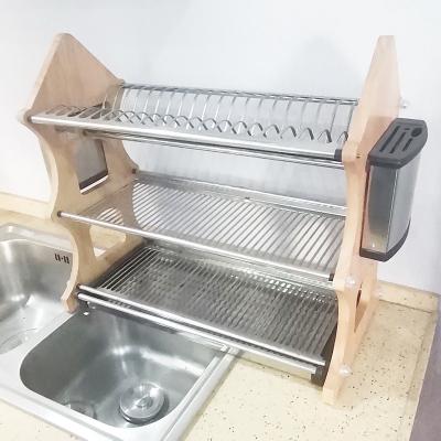 Cina Dish Drying Rack Kitchen Storage Organization Stainless Steel Multifunction Plate Holder in vendita