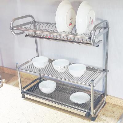 Cina Large Capacity Kitchen Plate Dish Drying Rack / Metal Stainless Steel 3 Tier Dish Drainer Rack in vendita