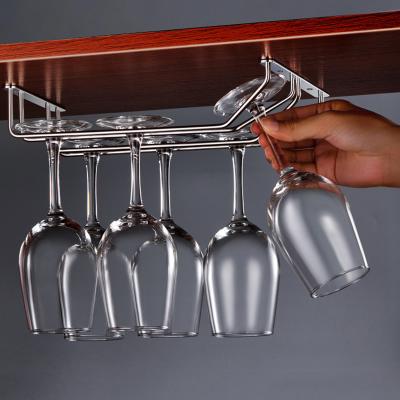 Chine Kitchen Under Cabinet Stemware Stainless Steel Wine Glass Holder Wine Glass Hanging Rack à vendre