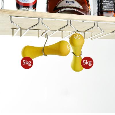 Chine Double Rack Wine Stemware Glass Bottle Goblet Inverted Holder Hanging Metal Wine Cup Rack à vendre