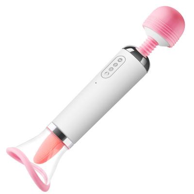 China Women Position Vagina Clitoris Stimulation New Products Masturbators Vibrator Sex Toys For Woman Sex Toys For Men Dual Head Vibrating Tongue-licking Massager 2-in-1 for sale