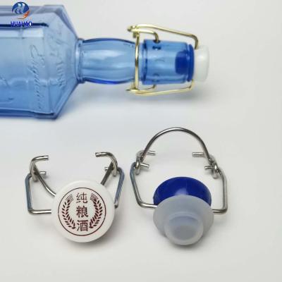 China Non Refillable Glass Swing Top Plastic Bottle Beer Caps for sale