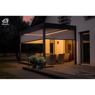 China Easily Assembled Motorized Bioclimatic Modern Aluminum Design Pergola Kits With Adjustable Canopy for sale