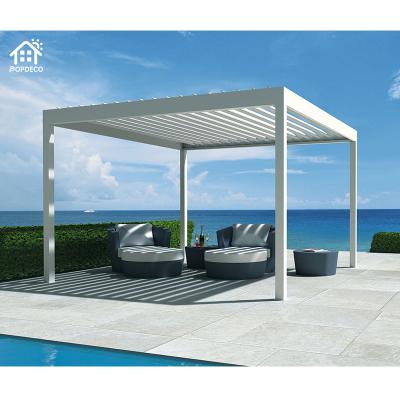 China Easily Assembled Made In China Adjustable Metal Pergola Roof Tent With Sliding Doors Glass Aluminum Pergola for sale