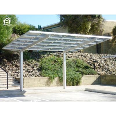 China Garages Double Aluminum Carport Polycarbonate Canopy Carport Pergola Metal Garages Shelter for sale