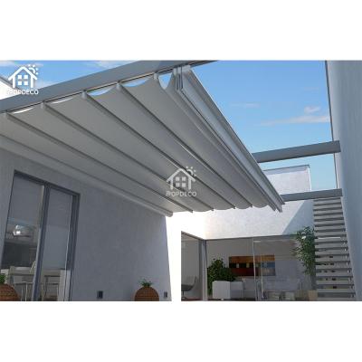 China Easily Assembled Modern Waterproof PVC Aluminum Retractable Roof Pergola Motorized for sale