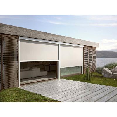 China Easily Assembled Outdoor Clear Roller Window Blinds With Zipper Track Pull for sale