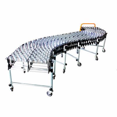 China Fire Resistant Vehicle Loading Expandable Skid Wheel Flexible Gravity Conveyors for sale