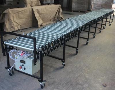 China Oil Resistant Flexible Motorized Roller Conveyor For Container Loading Unloading for sale