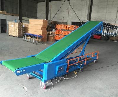 China Oil Resistant Dockless Container / Truck Loading And Unloading PVC Belt Conveyor for sale