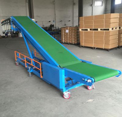 China 2016 Hot Sale Oil Resistant Height Adjustable Portable Belt Conveyor For Loading And Unloading Carton From Container/Truck for sale