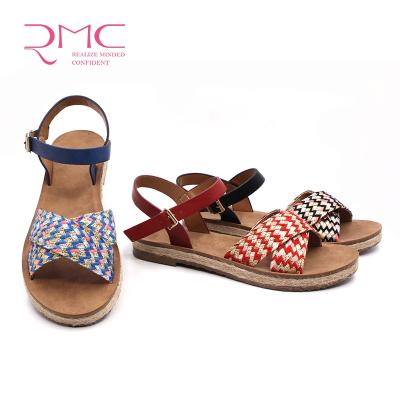 China 2020 Round Fashion RMC New Arrival Ladies Sandals Woven Uppers Women Shoes for sale