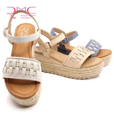 China 2020 Hot Selling Round RMC Ladies Fashionable Women Wedge Sandals for sale