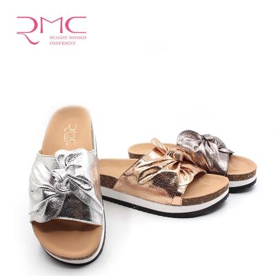 China RMC 2020 Yew Cork Metallic Stepping Slippers Lightweight For Ladies for sale