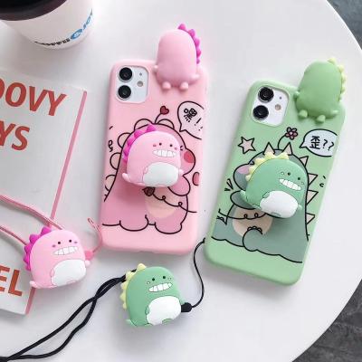 China 3D Cartoon Printing Image Sublimation Belt Phone Case Custom Shockproof Cute Silicon Stand For iPhone13 Samsung OPPO Vivo Back Cover for sale