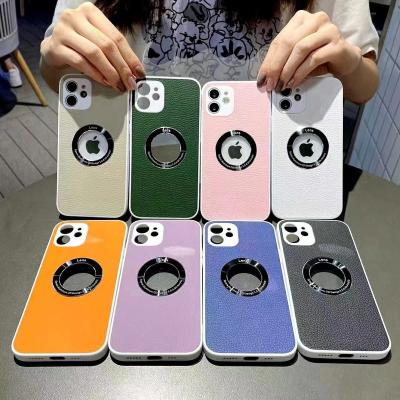 China Hot Selling Waterproof On Cd Luxury Pattern Amazon Aluminum Alloy PU Leather Cell Phone Back Cover Shockproof Case For promax iPhone12 for sale