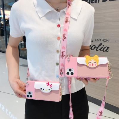 China Sailor Moon Anti-fall and Hello Cross Kitty Payment Card Slot Wallet Cell Phone Bag - Body Belt For One Plus 9PRO 9T 1+8T 1plus 7 Phone Cases for sale