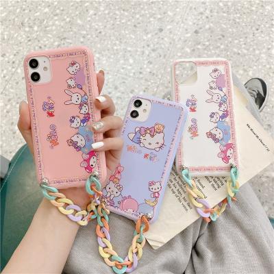 China Anti-drop new arrival cute cartoon kitty bracelets candy girl soft cell phone cases for one plus 9T 9PRO 1+8T 1plus 7 pro 1+6 1+5 for sale