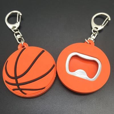 China Sustainable PVC Football Series Sports Direct Selling Dactory Themed Key Chain With Bottle Opener for sale