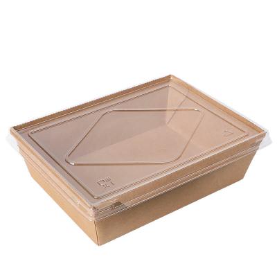 China 2100ml Container Salad Bowl Food Packaging Biodegradable Eco Friendly Disposable Paper Quick Boxes Wrapping Paper For Restaurant for sale