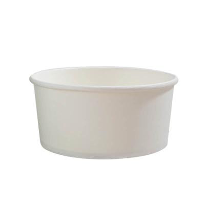 China 1300ml Containers 1300ml Salad Takeout White Paper Bowl Eco-Friendly Biodegradable Disposable Round Bottom Noodle Wrapping Paper for sale