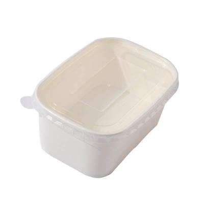 China 1000ml Plain Film Biodegradable Custom Printing Recyclable Biodegradable Paper Bowl With PLA Lids for sale